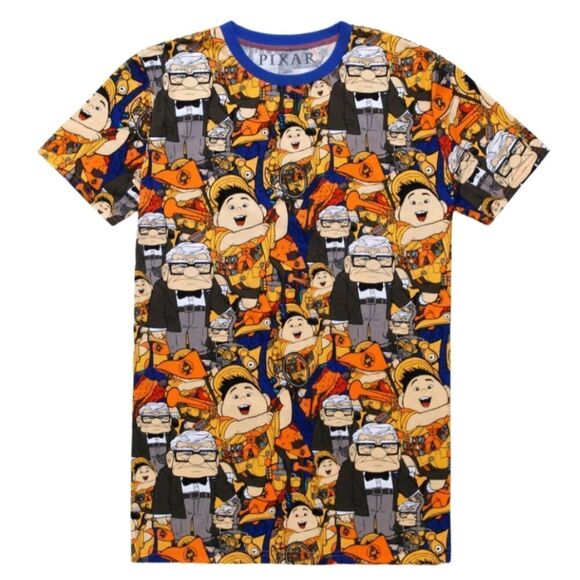 Disney Pixar Up Carl & Russel Allover Print T-Shirt - Picture 1 of 3